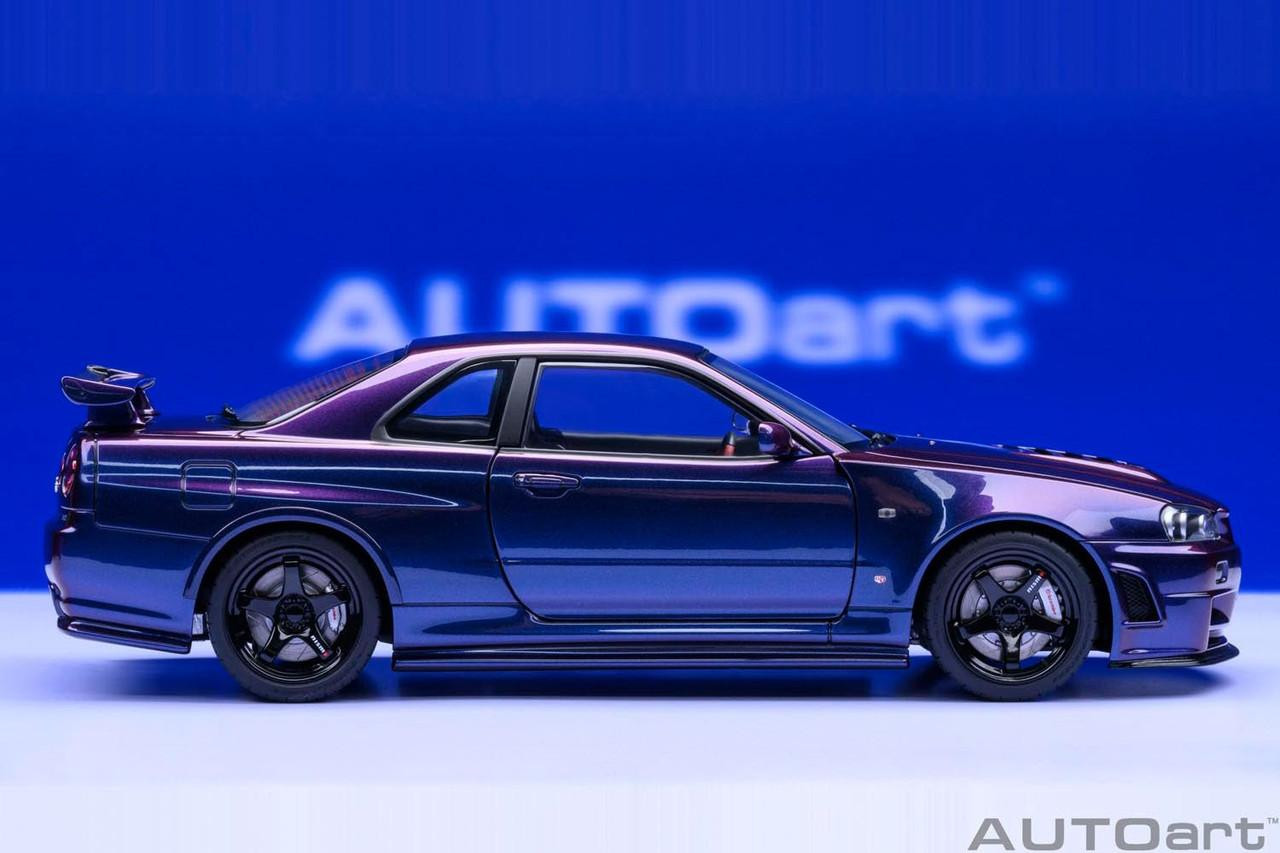 Gt R R34 Midnight Purple Custom Engine 1/18 Nismo R34 GT-R Z-Tune (Midnight Purple III) Finished Model