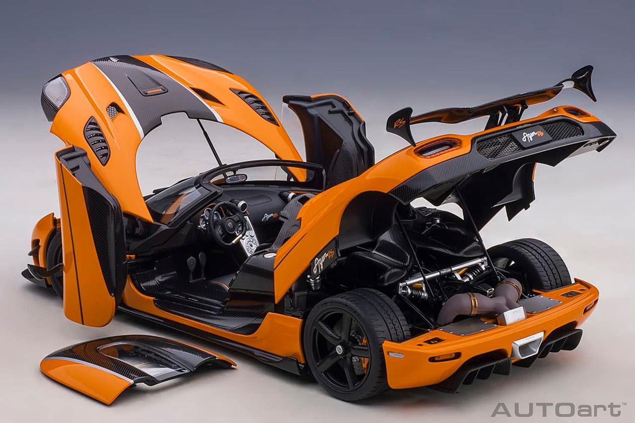1/18 Koenigsegg Agera RS (Orange/Carbon Black) Finished Model