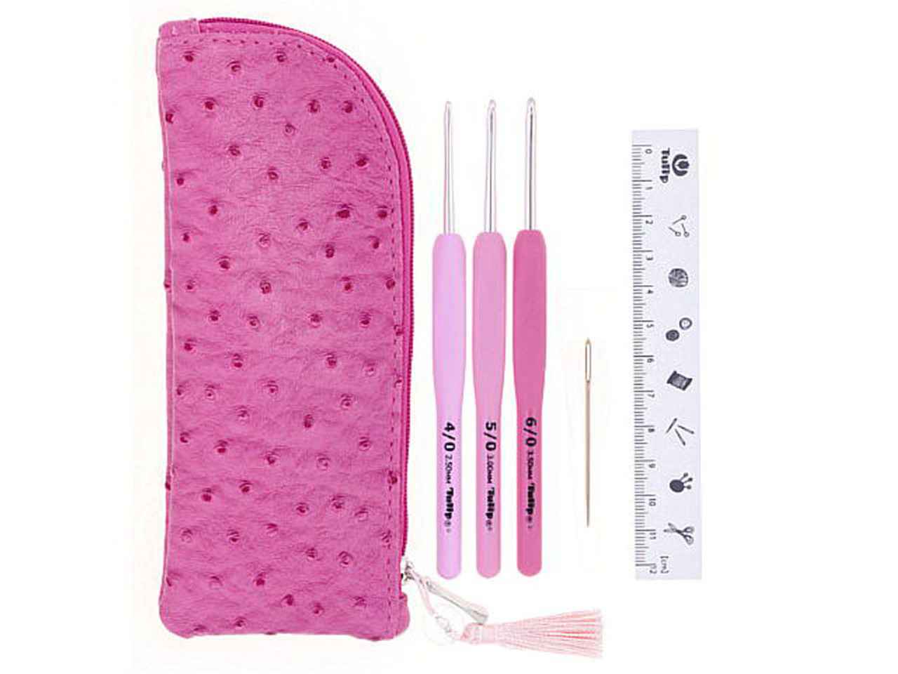 Tulip Ter-15 Etimo Rose Cushion Grip Crochet Hook Needles 3 Pcs Set (Pink) - Plaza Japan