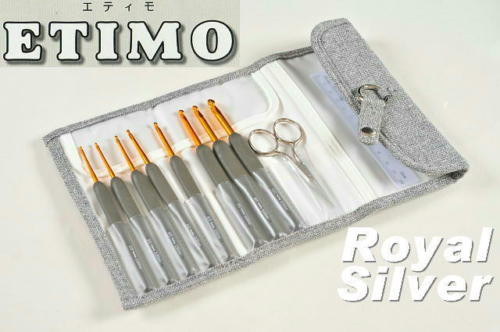 Tulip TES-001 ETIMO Cushion Grip Crochet Hooks 8 pcs set (Royal