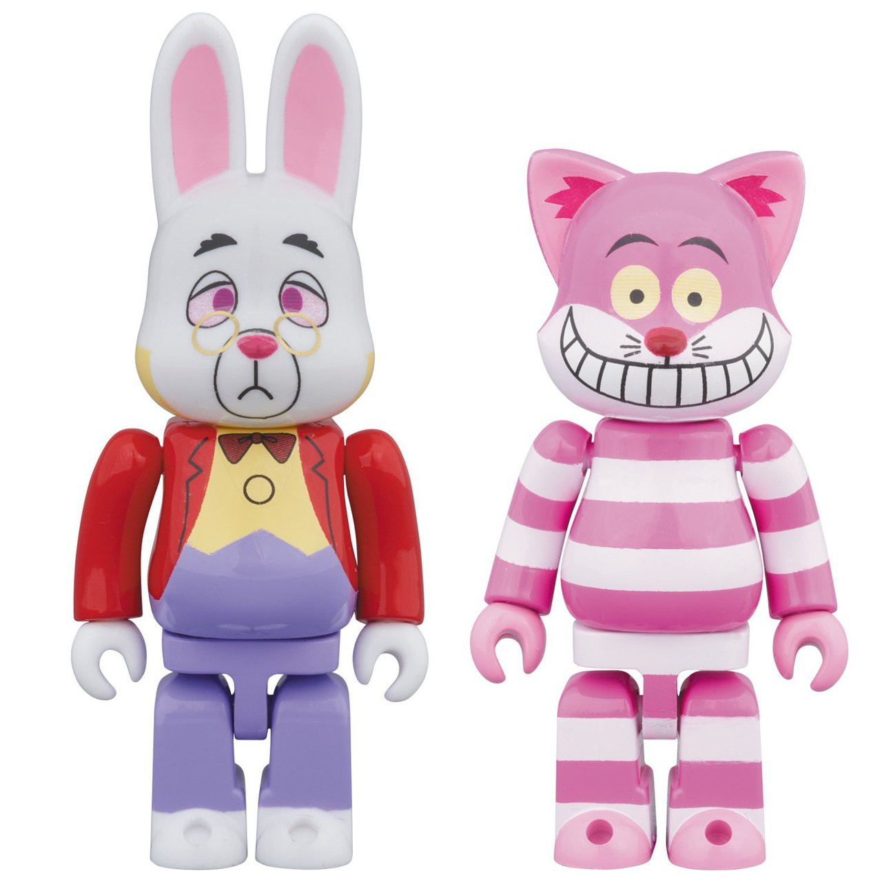 Medicom Bearbrick R@BBRICK & NY@BRICK White Rabbit Cheshire Cat Set