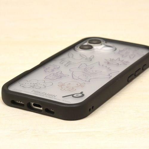 ポケモン ブラックホワイト BW フウロ iPhone ケース Pokemon Center iPhone 16 Compatible Plump Frame Case Black