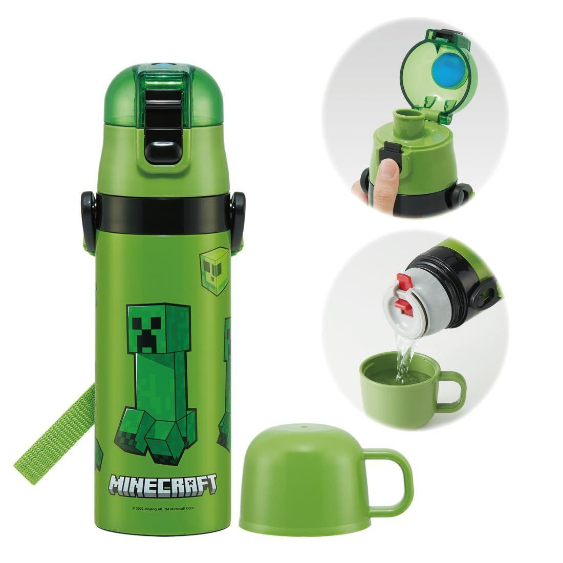 弁当箱・水筒 Skater Titanium Bottle Skater Minecraft 2 Way Stainless Steel Bottle SKDC4