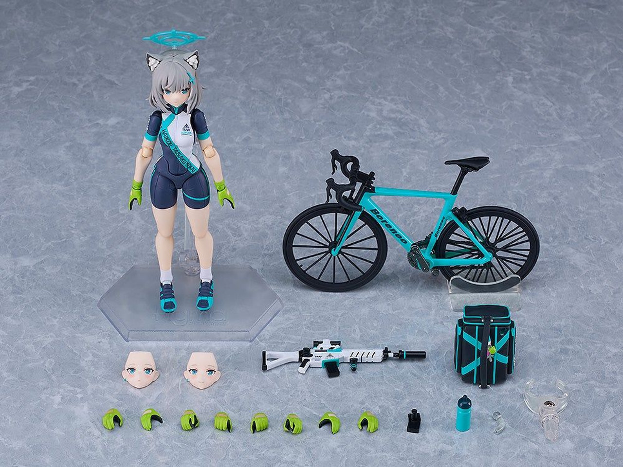 歩夢 figma Shiroko Sunaookami (Cycling) Figure DX Edition (Blue