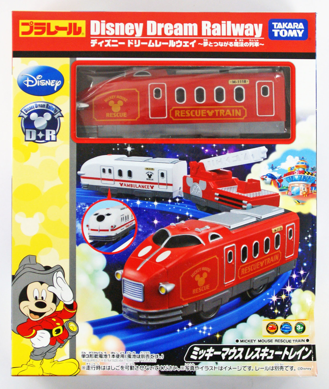 TAKARA TOMY PLARAIL DISNEY DREAM RAILWAY MICKEY MOUSE RESCUE TRAIN NEW Japan F/S