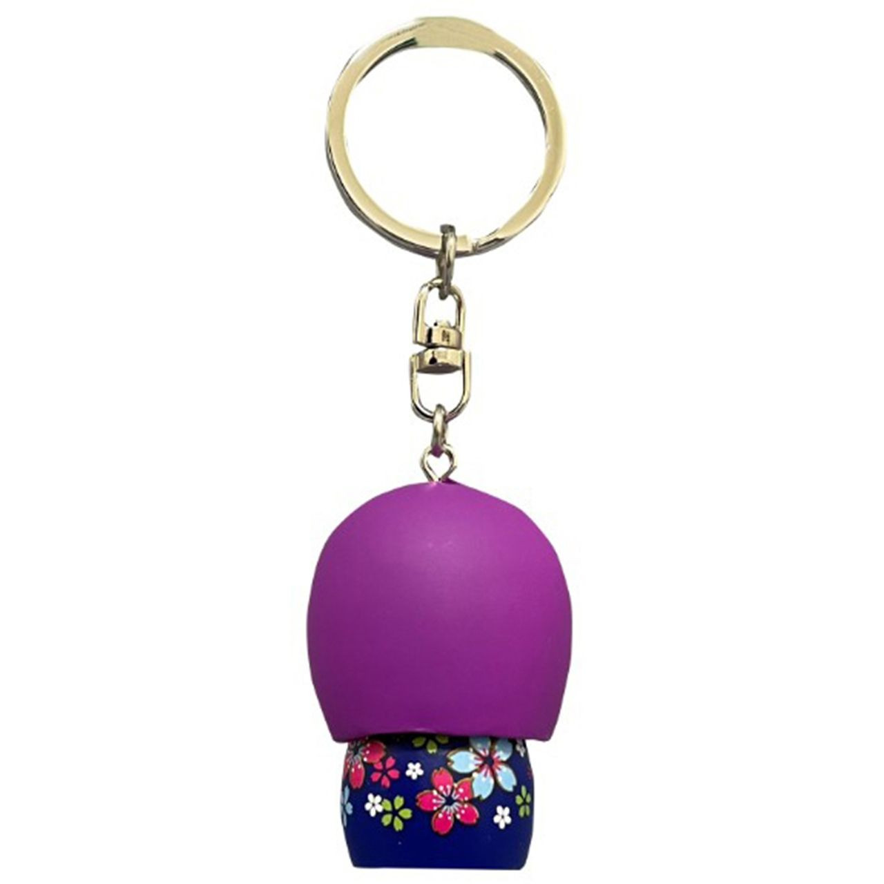 Asunarosya Hello Kitty Kokeshi Keychain Sakura Kimono BL Ribbon Purple