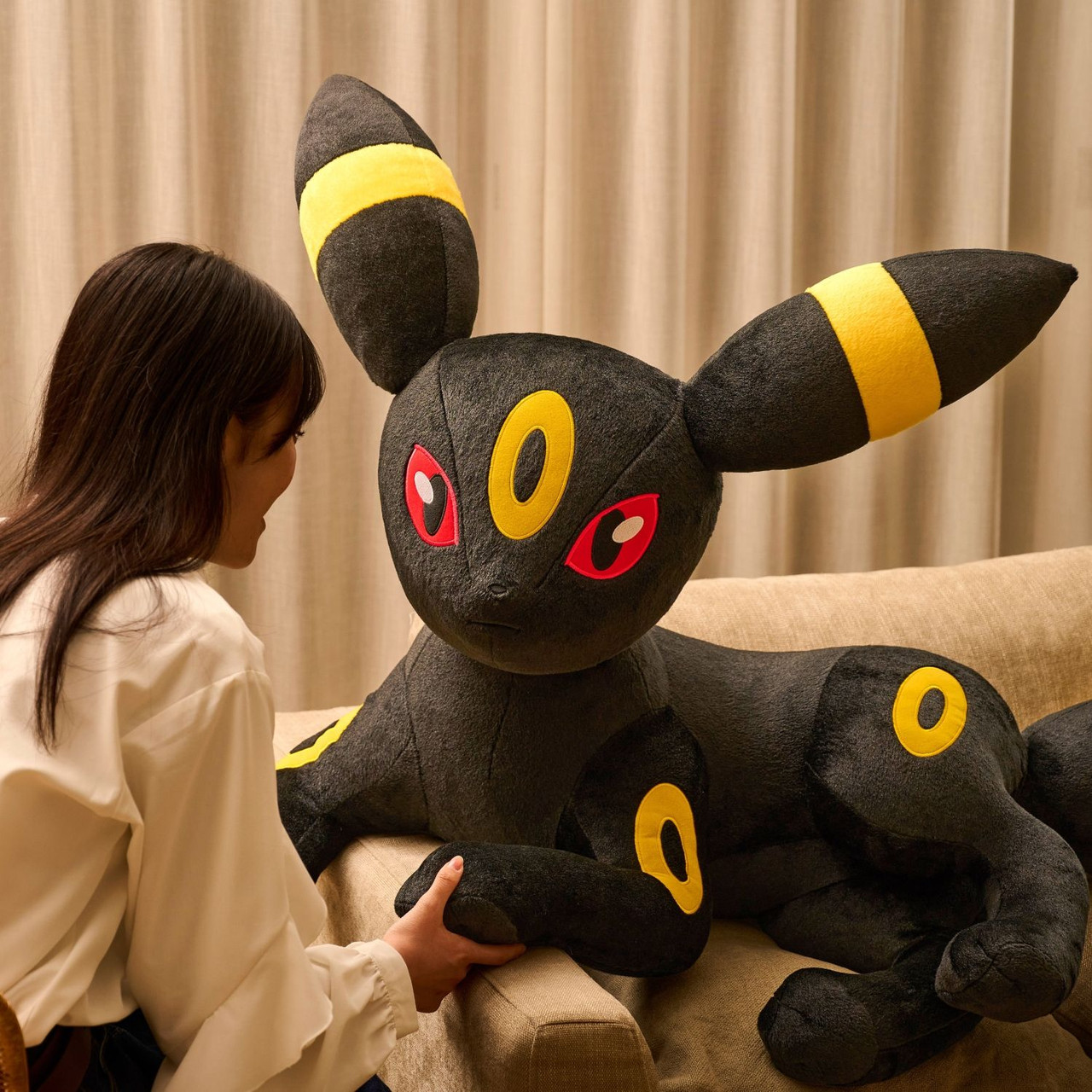 Pokemon Center Original Plush Life-Size Umbreon Lying Down