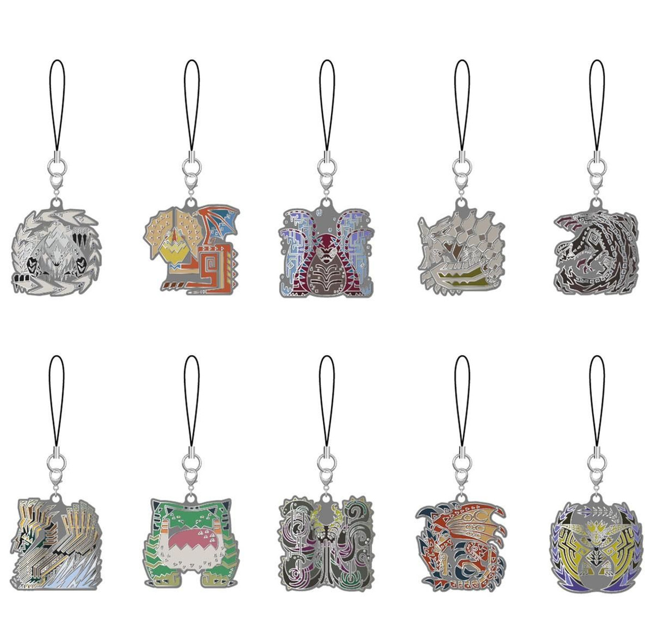 Monster Hunter Wilds Monster Icon Metal Keychain (Set Of 10)