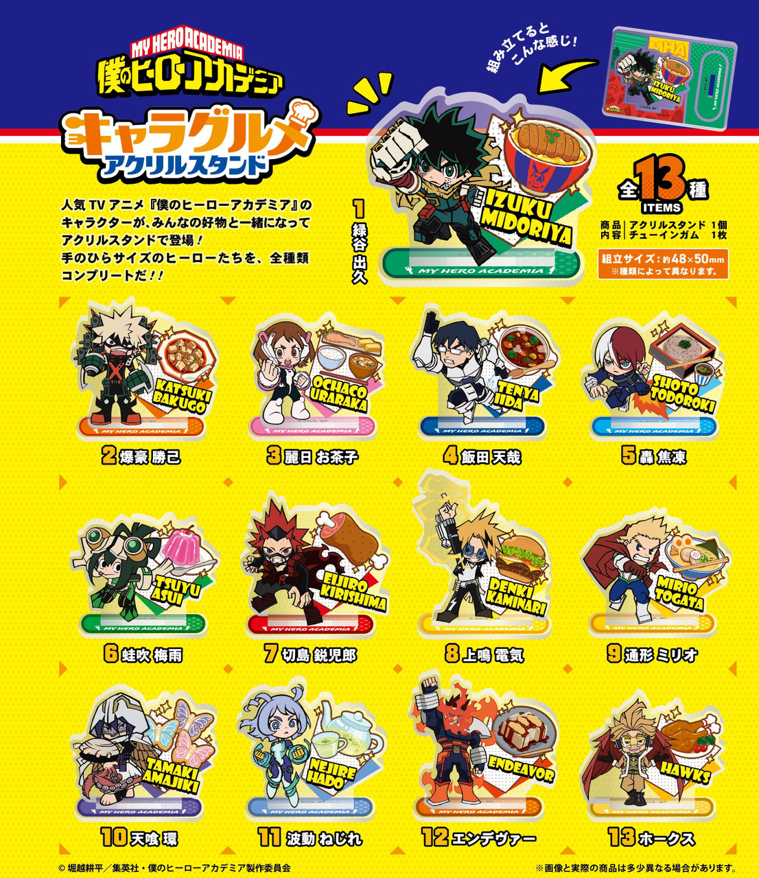 My Hero Academia Character Gourmet Acrylic Stand Collection (20pcs