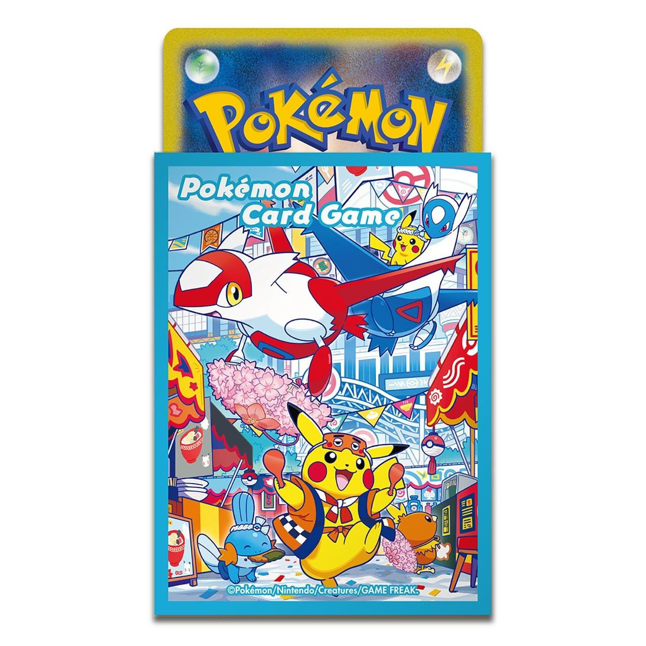 pokemon center gift card Original Game Large Gathering Pikachu Card Sleeves (64 Sleeves) : Toys & Games three Special Boxes will release with exclusive Pikachu Pokemon Center Fukuoka Special Box