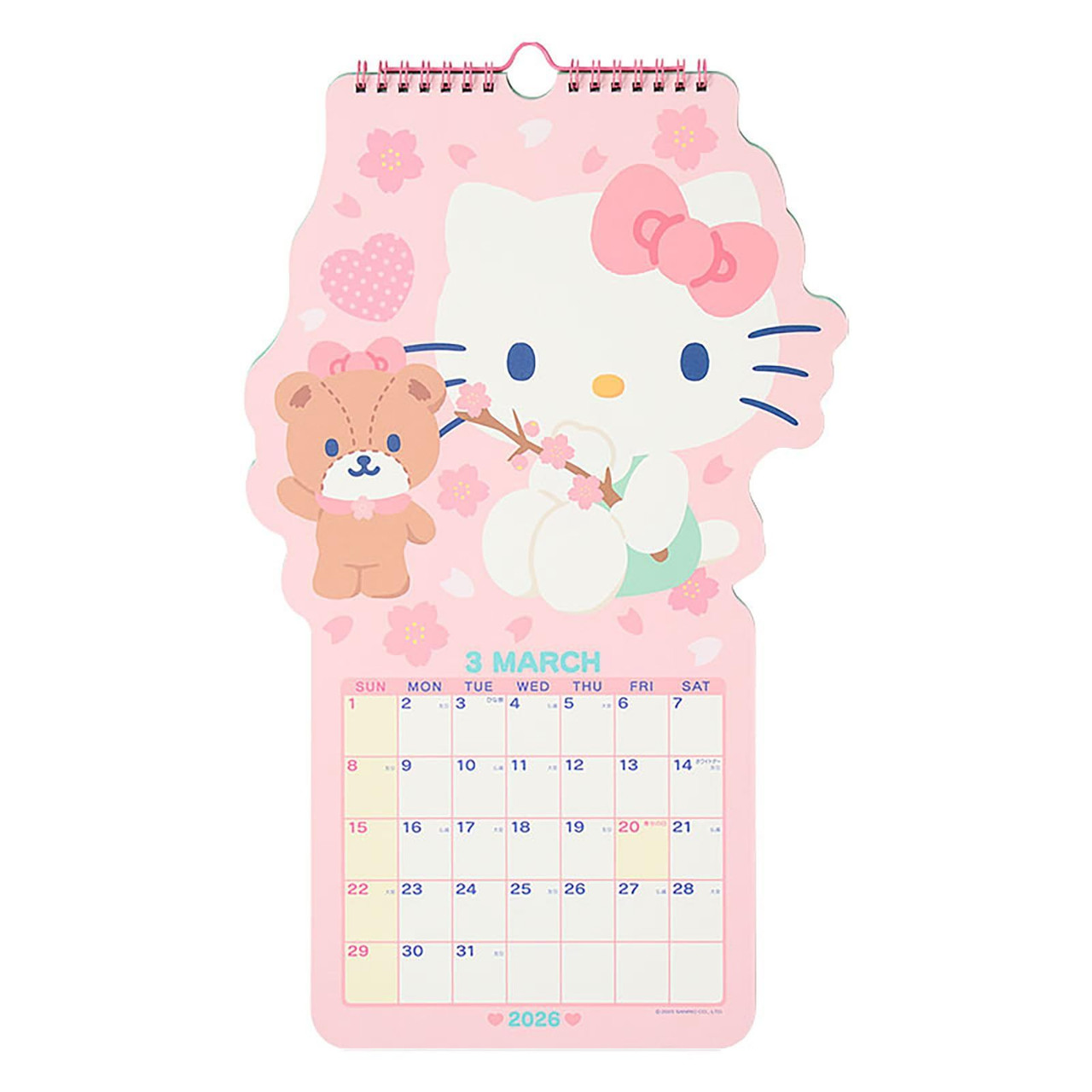 Sanrio Hello Kitty Die-Cut Calendar 2026 Paper Wall Hanging Wall