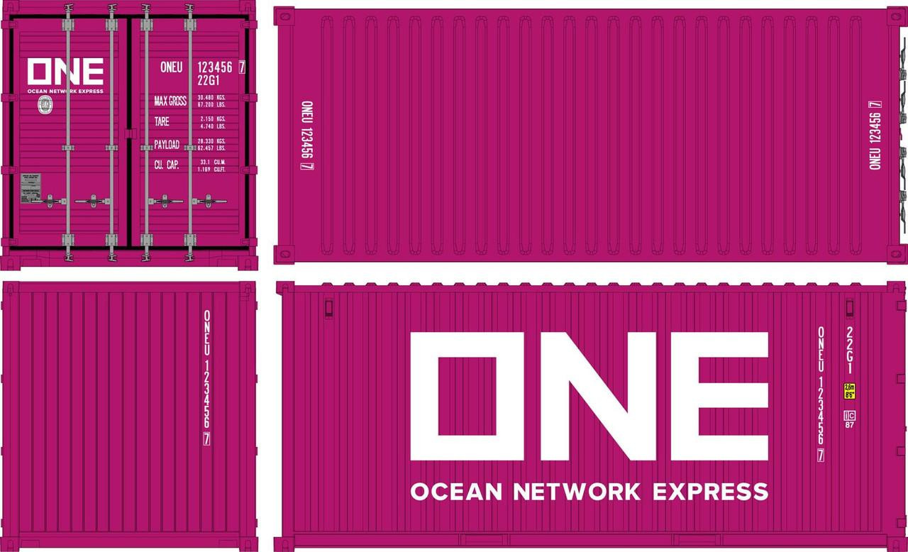 1/24 20ft Dry Container Type ONE (Magenta) Plastic Model
