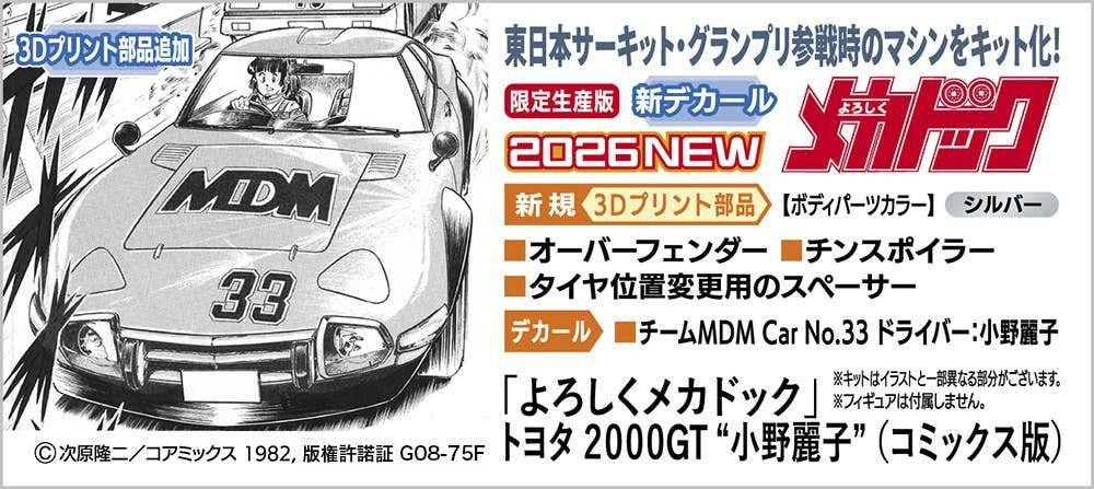 1/24 Yoroshiku Mechadoc Toyota 2000GT Reiko Ono (Comics Edition