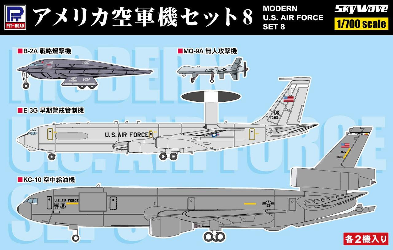 S86 1/700 US Air Force Aircraft Set 8 Plastic Model