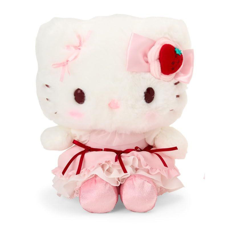 Sanrio Hello Kitty Plush And Accessory Case Set Strawberry Whipped