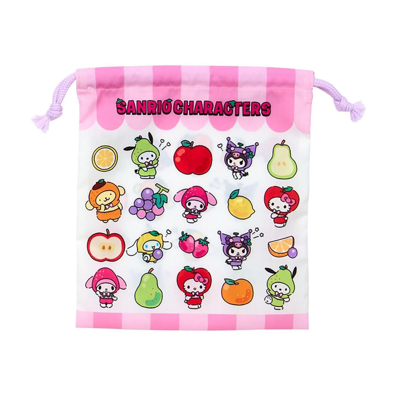 Sanrio Other Drawstring Pouch Two Piece Set Fruit Design