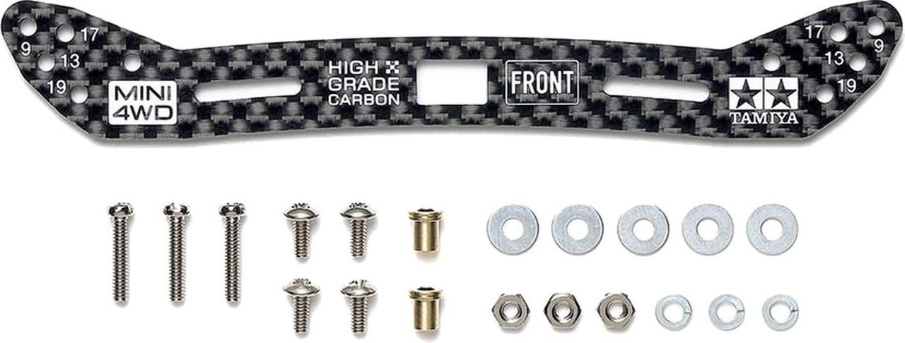 15548 Mini 4WD HG Carbon Wide Front Plate (2mm) (Sliding Dampers)