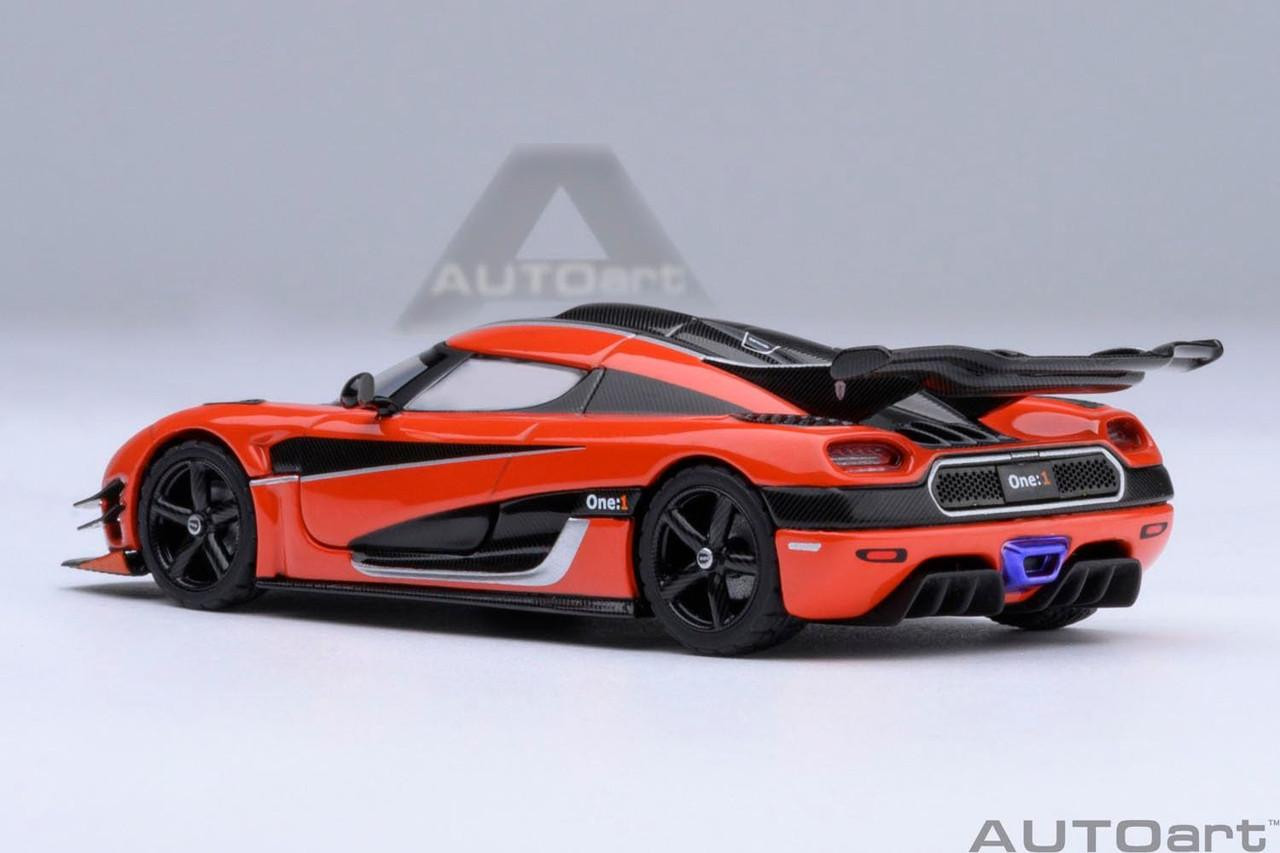 Autoart 1/64 Scale Koenigsegg One:1 Orange Carbon Black Silver