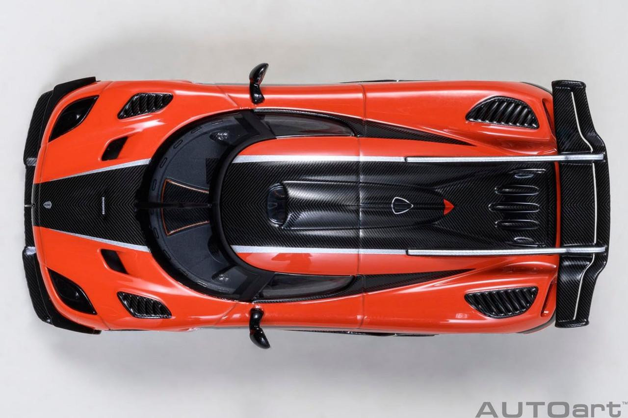 Autoart 1/64 Scale Koenigsegg One:1 Orange Carbon Black Silver