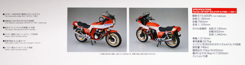 アオシマ CB750F BOLD'OR-2 1981 1981 Honda CB750F Bol d'Or 2