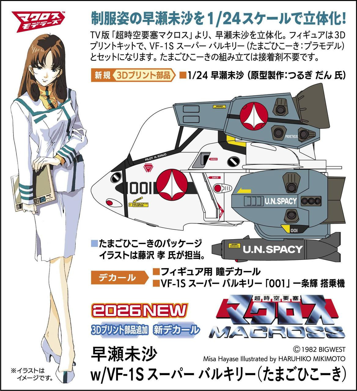 1/24 Misa Hayase Figure w/ Eggplane VF-1S Super Valkyrie Plastic