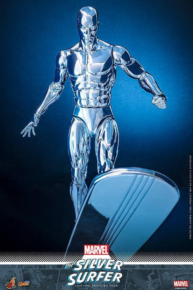 Marvel Silver Surfer フィギュア コミック付き 1/6 Comic Masterpiece Silver Surfer Fully Poseable Figure (Marvel