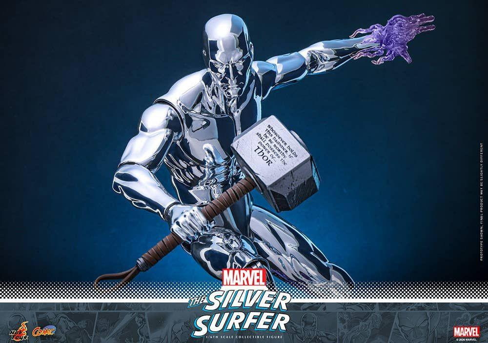 Marvel Silver Surfer フィギュア コミック付き 1/6 Comic Masterpiece Silver Surfer Fully Poseable Figure (Marvel