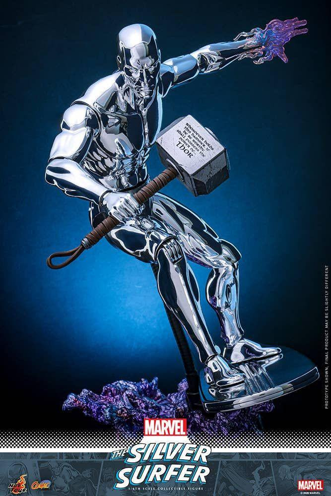 Marvel Silver Surfer フィギュア コミック付き 1/6 Comic Masterpiece Silver Surfer Fully Poseable Figure (Marvel