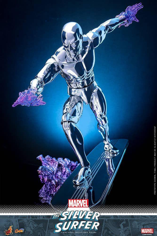 Marvel Silver Surfer フィギュア コミック付き 1/6 Comic Masterpiece Silver Surfer Fully Poseable Figure (Marvel