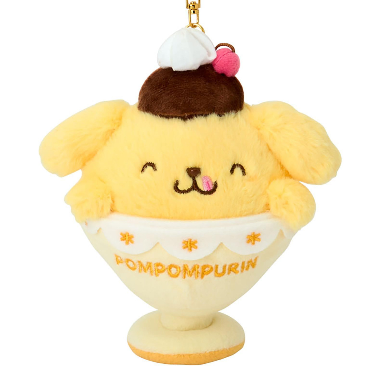 Sanrio PomPom Purin Mascot Holder Full Belly Happy Pudding 788511