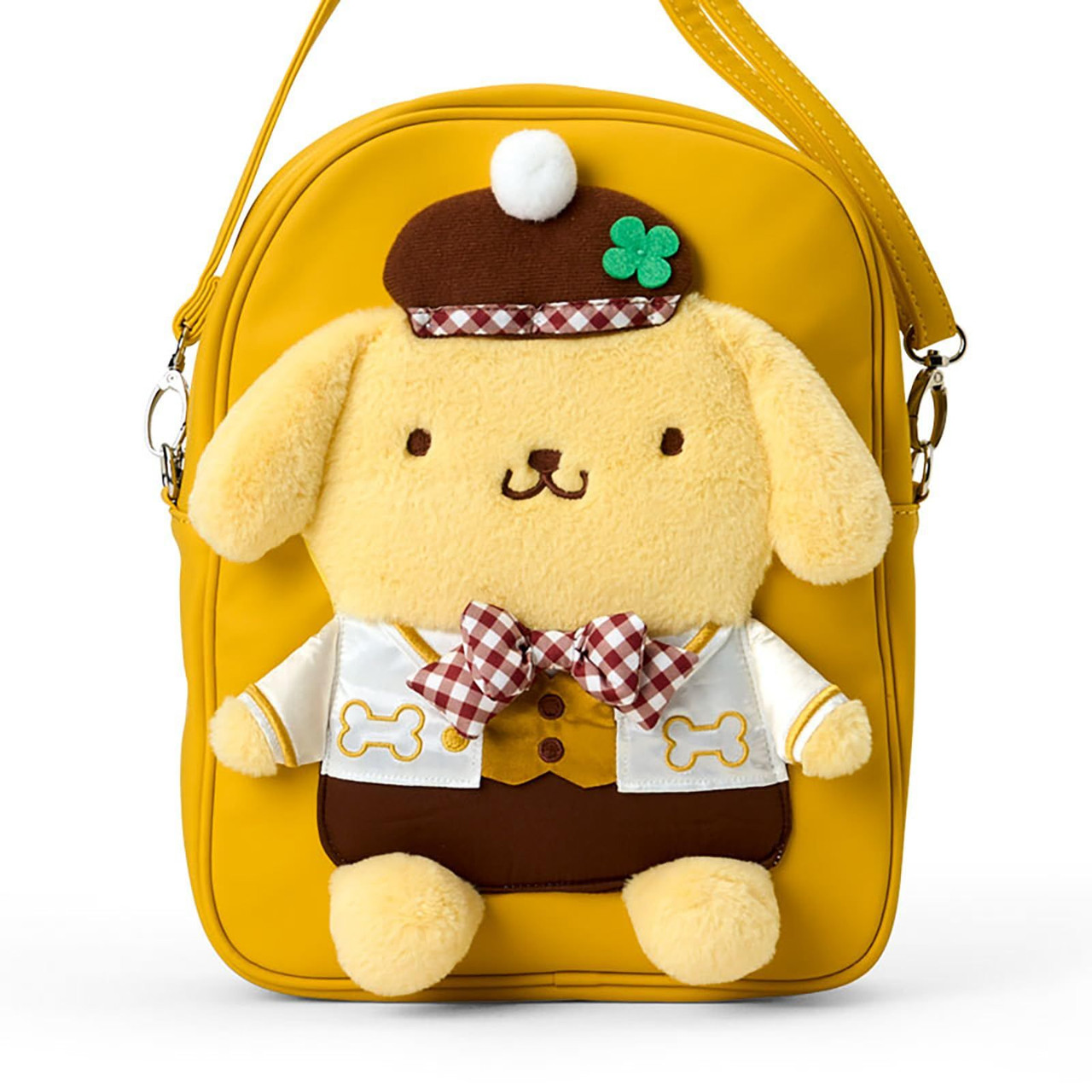 POCHARCO キャリーケースとPOMPOMPURINポーチセットの三点セット Sanrio PomPom Purin Character Shaped Applique Shoulder Bag