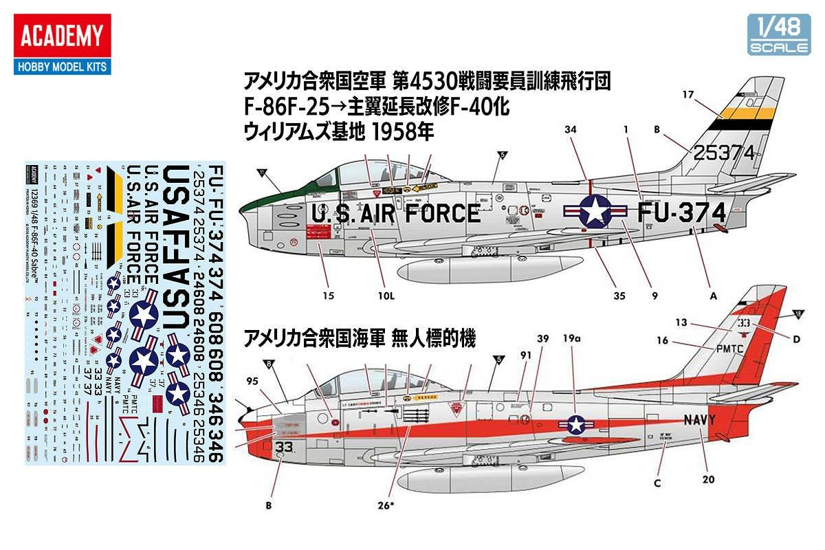 1/48 F-86F-40 Sabre Plastic Model