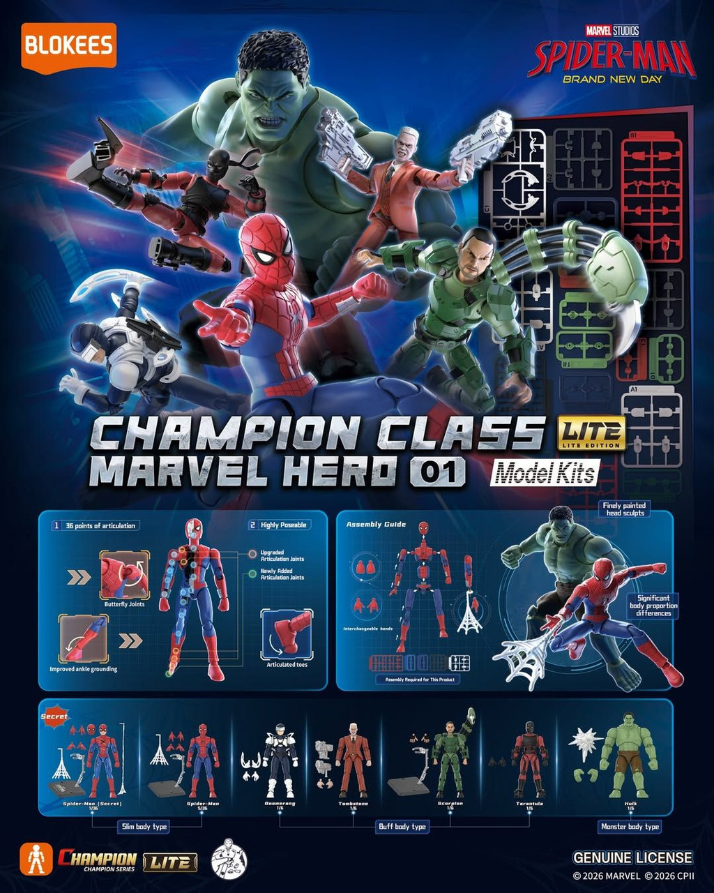 Blokees Champion Class Lite 01 Marvel Heroes Spider-man Brand New Day