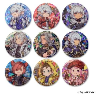 Box Chractor Final Fantasy XIV Character Can Badge 9 Pieces Box