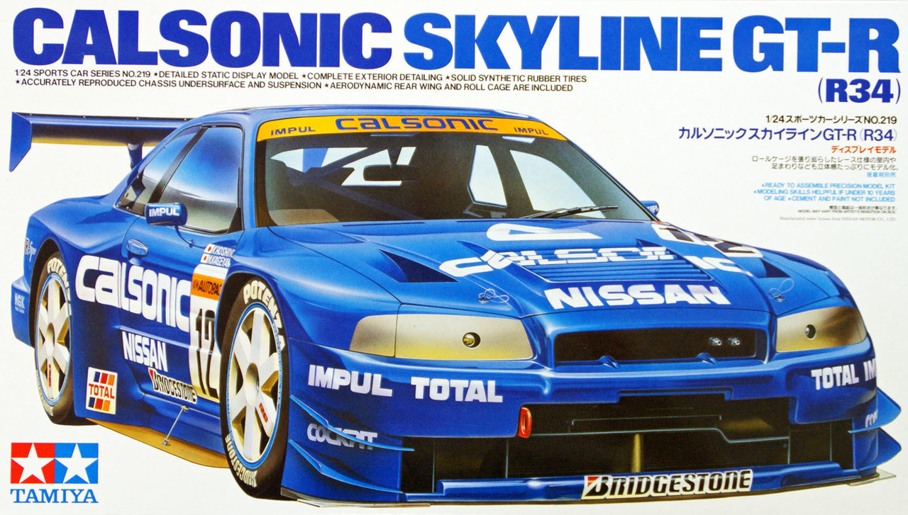 Tamiya 24219 Nissan Calsonic Skyline GT-R (R34) 1/24 Scale Kit