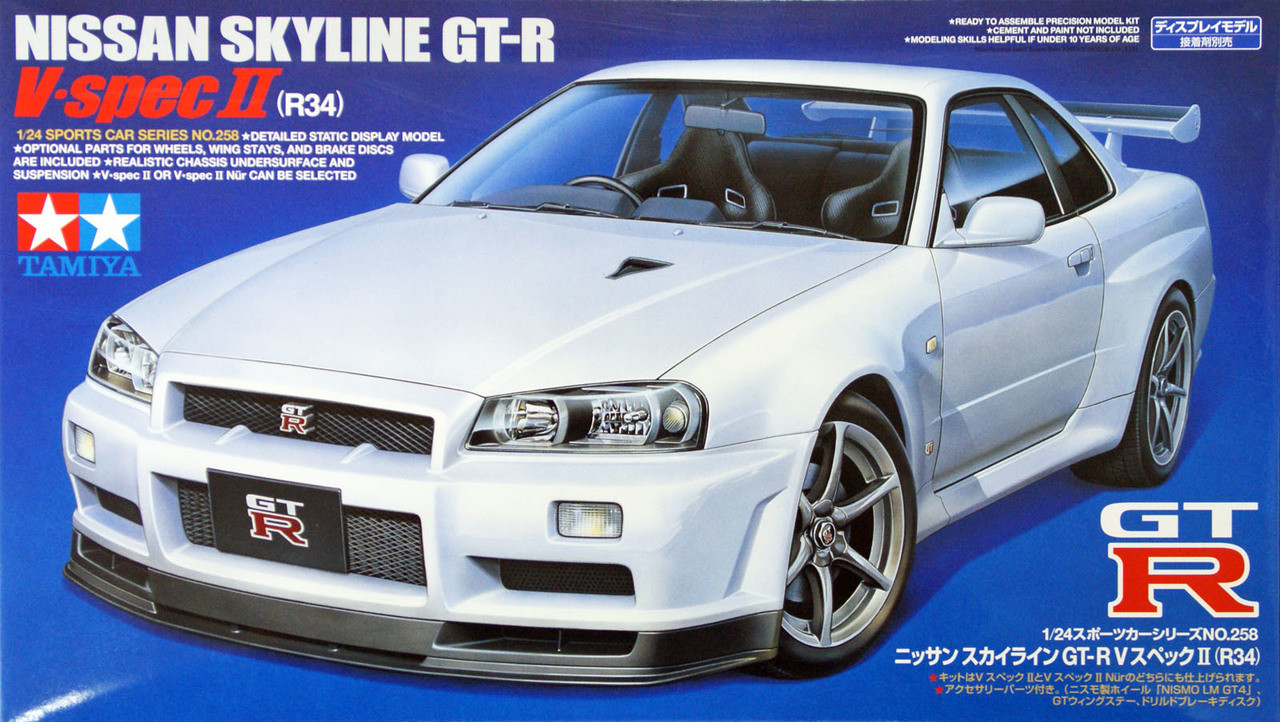 Tamiya 24258 Nissan Skyline GT-R V spec II (R34) 1/24 Scale Kit