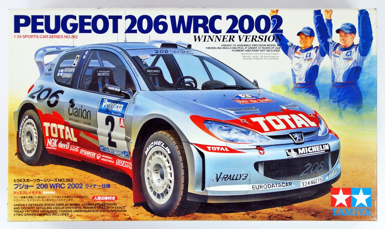 Tamiya 24262 Peugeot 206 WRC 2002 Winner Version Set 1/24 Scale Kit