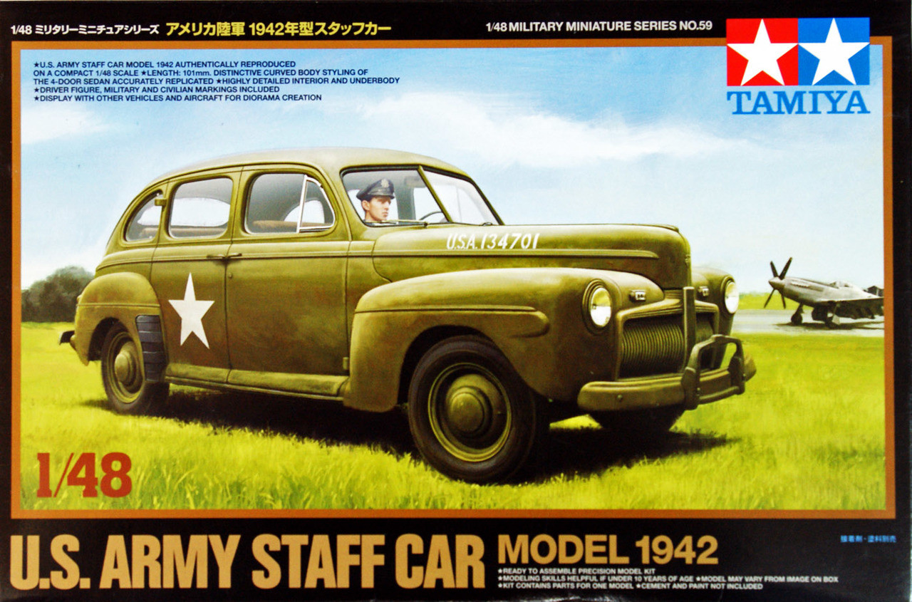 Tamiya 32559 U.S. Army Staff Car Model 1942 1/48 Scale Kit - Plaza