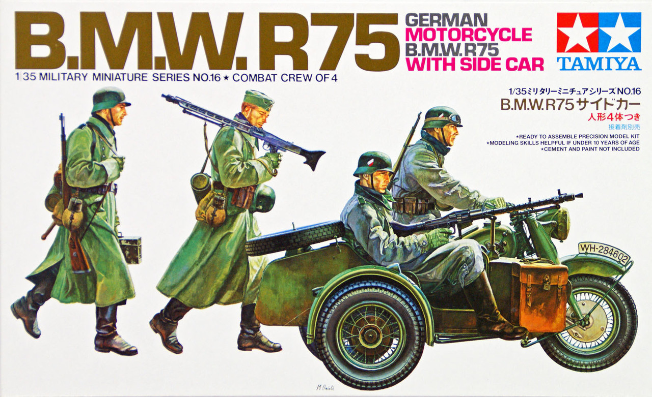 TOMさま　確認 タミヤ 1/35 R75 with Sidecar Tamiya 1/35 BMW R75 w/Sidecar - Kit Review - YouTube