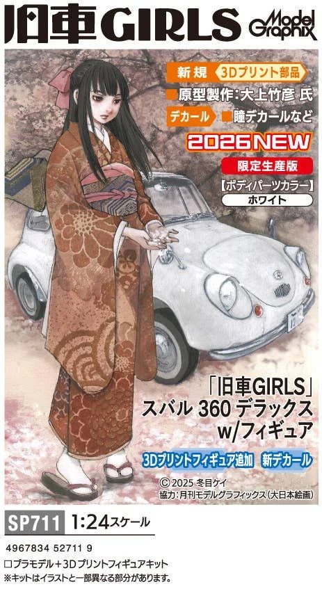 Hasegawa Scale 1/24 World Historic Cars & Pretty Girls Subaru 360 Delu