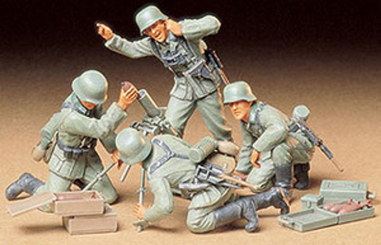 Tamiya German Scale Team Infantry Mortar Plaza Kit 1/35 Japan 35193 -