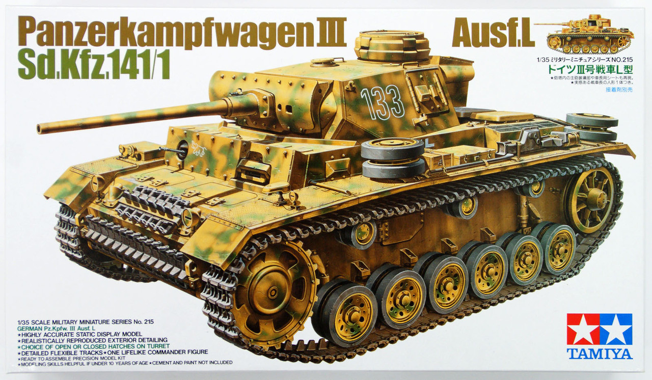 Tamiya 32524 1//48 Scale Model Tank Kit German Panzer Panzerkampfwagen III Ausf.L