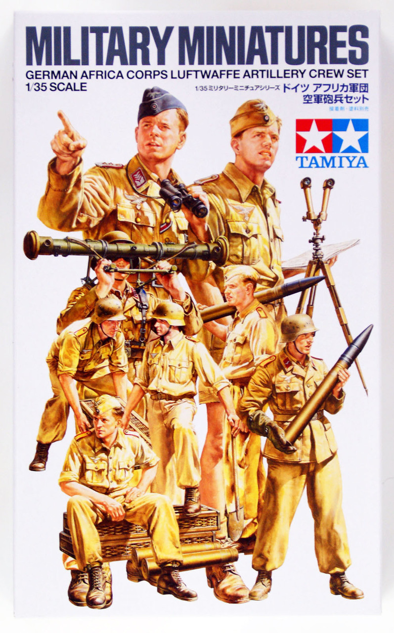 Tamiya 35343 German Artillery Crew Set Africa Corps Luftwaffe 1/35