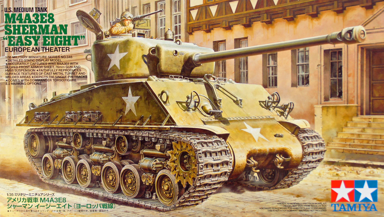 Tamiya 35346 US Medium Tank M4A3E8 Sherman Easy Eight 1/35 Scale
