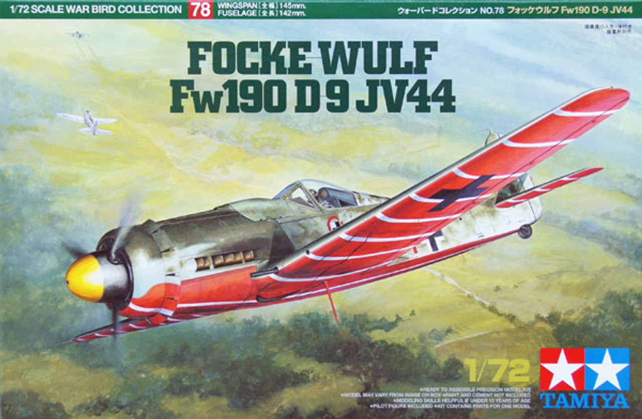 Tamiya 60778 Focke-Wulf Fw190 D-9 JV44 1/72 Kit - Plaza Japan