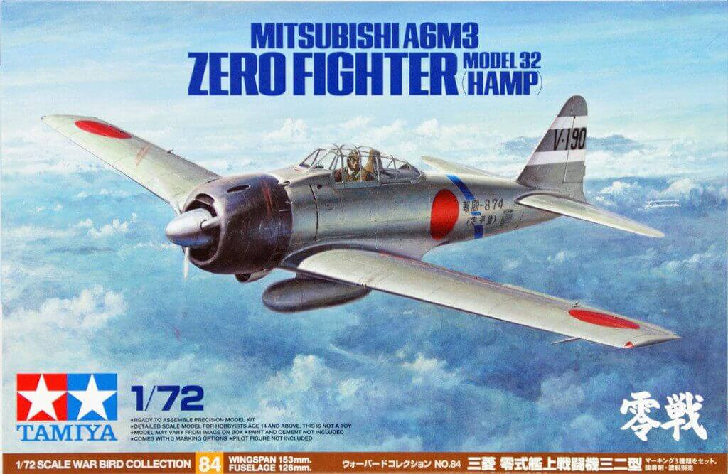 Tamiya 60784 Mitsubishi A6M3 ZERO FIGHTER Model 32 (HAMP) 1/72