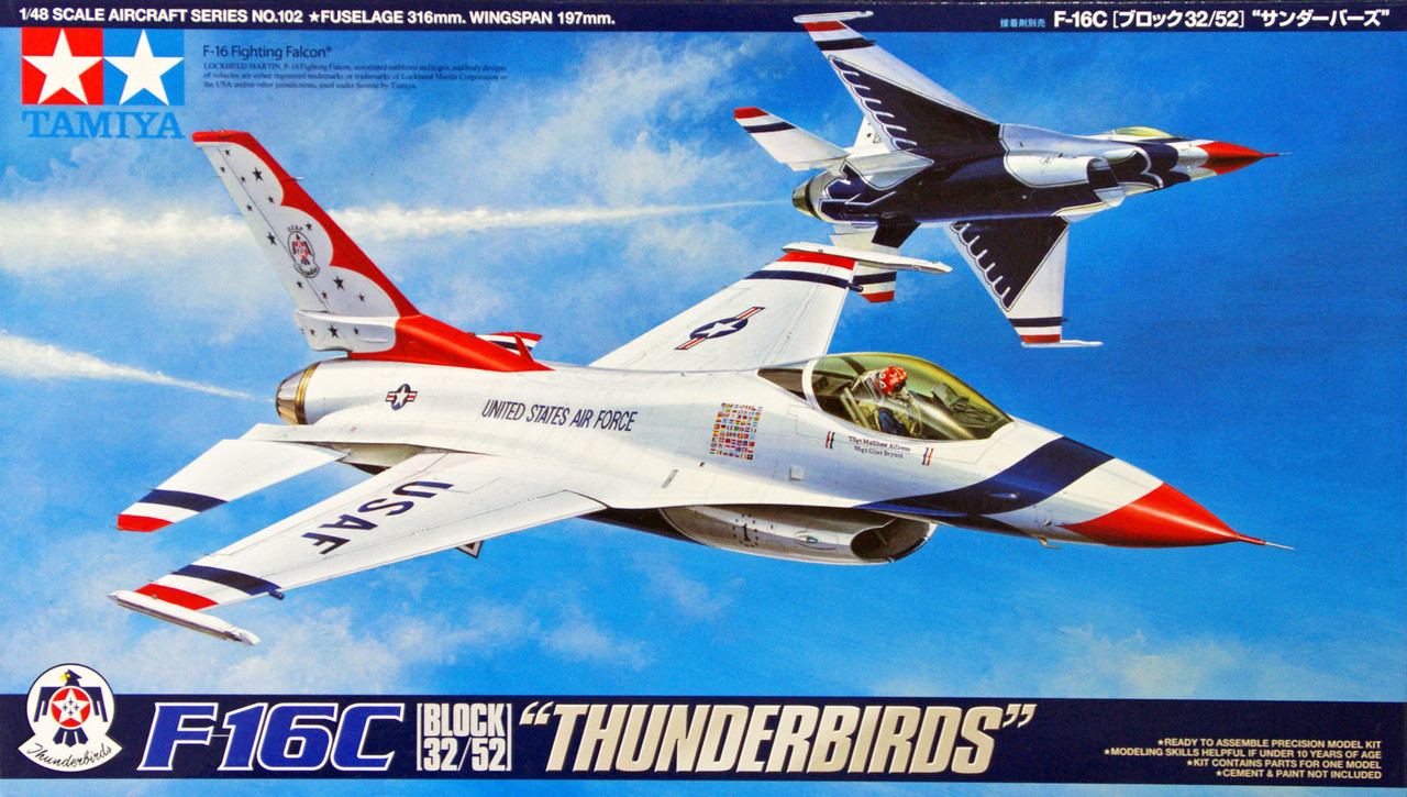 Tamiya 61102 F-16C (Block 32/52) Thunderbirds 1/48 Scale Kit