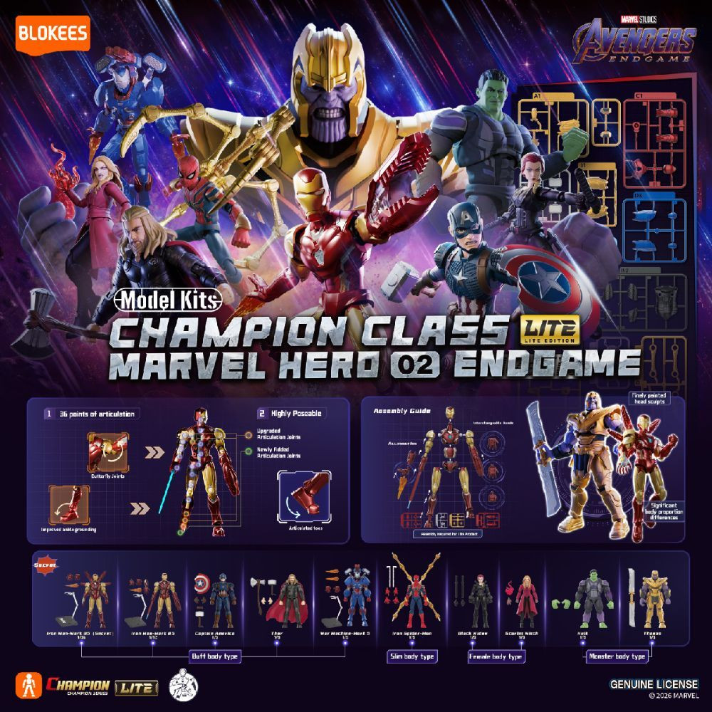 Blokees Marvel Hero Champion Class Lite 02 81185 1Box 9pcs (FULL BOX)