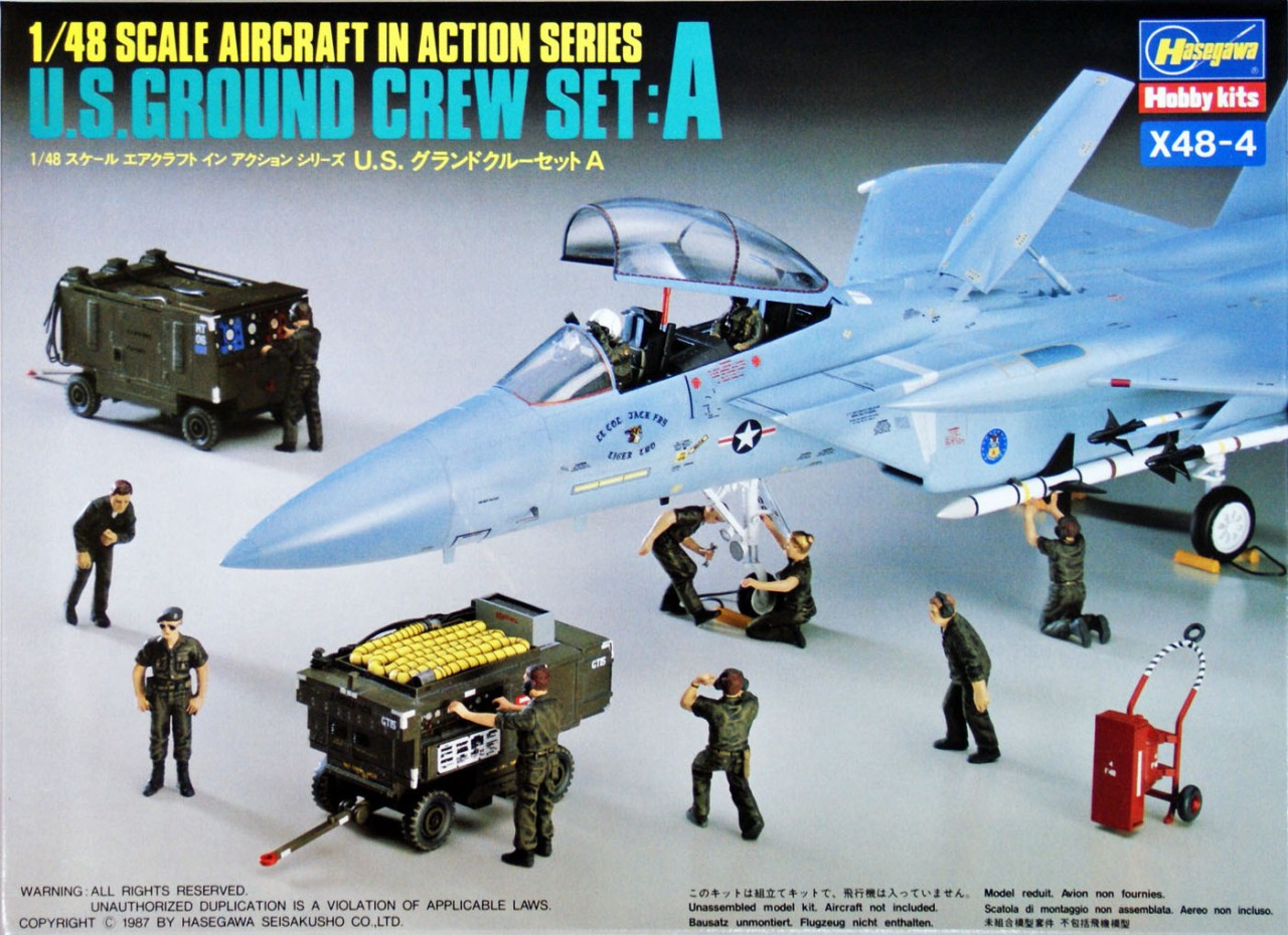 Hasegawa 1/48 アメリカ軍機 4機セット Hasegawa X48-4 U.S. GROUND CREW SET A 1/48 Scale Kit - Plaza Japan