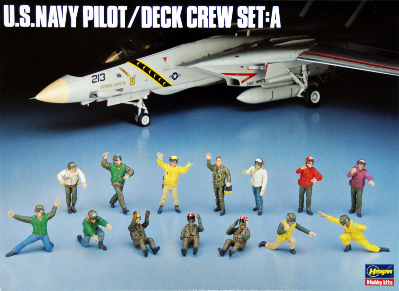 Hasegawa X48-6 U.S. NAVY PILOT / DECK CREW SET A 1/48 Scale Hasegawa X48-6 U.S. NAVY PILOT / DECK CREW SET A 1/48 Scale